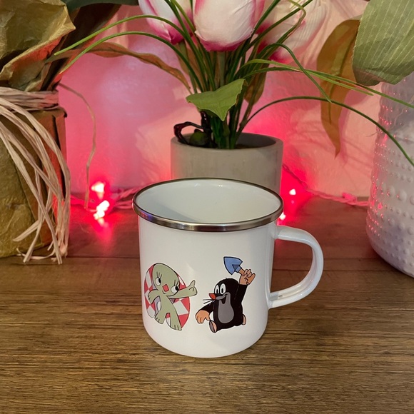 Cute A kockásfülű nyúl & Kis Vakond Enamel Mug - Picture 4 of 4